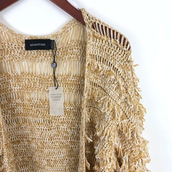 NEW MINKPINK Shaggy Oversized Fringe Cardigan - Picture 3 of 6